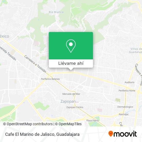 Mapa de Cafe El Marino de Jalisco