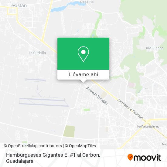 Mapa de Hamburguesas Gigantes El #1 al Carbon