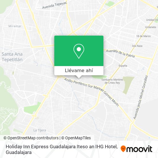 Mapa de Holiday Inn Express Guadalajara Iteso an IHG Hotel