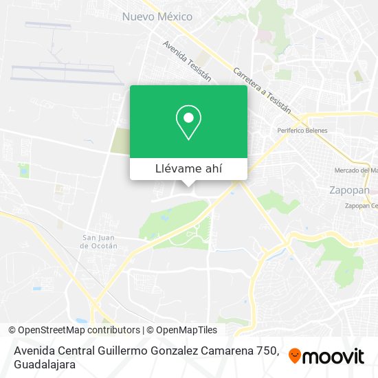 Mapa de Avenida Central Guillermo Gonzalez Camarena 750