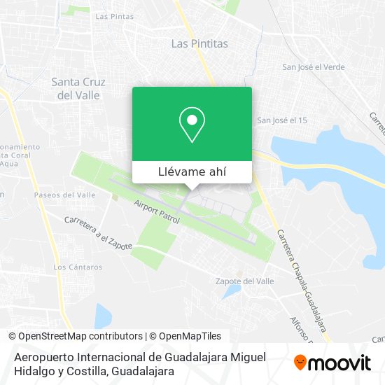 Mapa de Aeropuerto Internacional de Guadalajara Miguel Hidalgo y Costilla