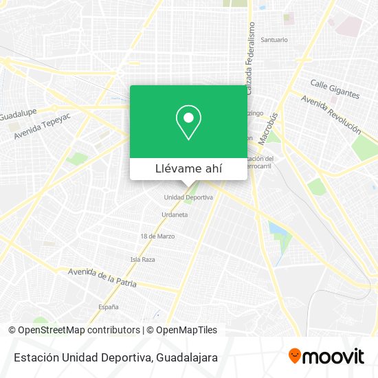 Mapa de Estación Unidad Deportiva