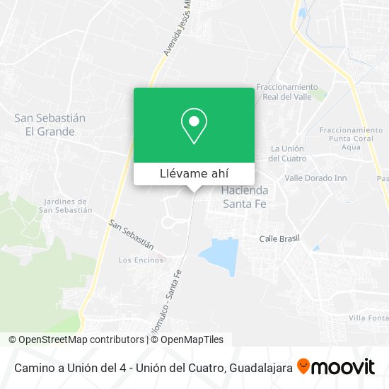 Mapa de Camino a Unión del 4 - Unión del Cuatro