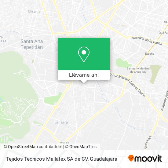 Mapa de Tejidos Tecnicos Mallatex SA de CV