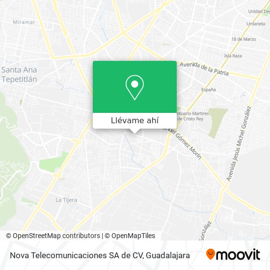 Mapa de Nova Telecomunicaciones SA de CV