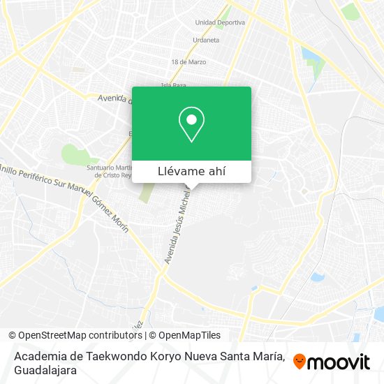 Mapa de Academia de Taekwondo Koryo Nueva Santa María