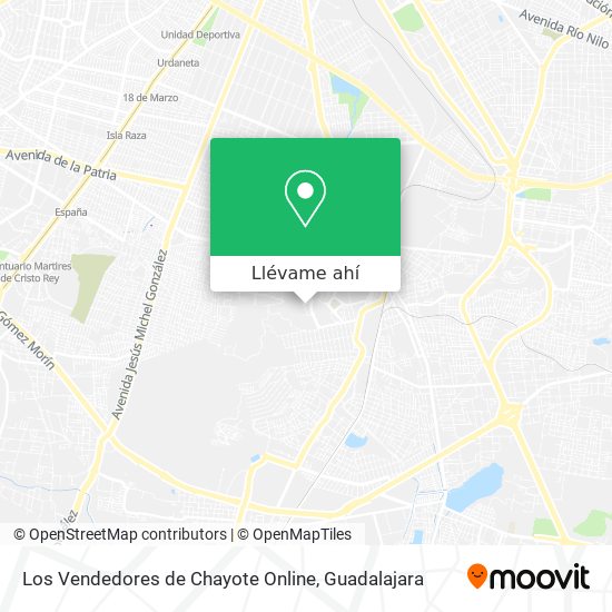 Mapa de Los Vendedores de Chayote Online