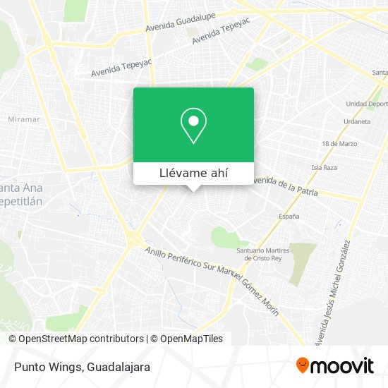 empujoncito Mal humor Casarse Cómo llegar a Punto Wings en Guadalajara en Autobús o Tren?