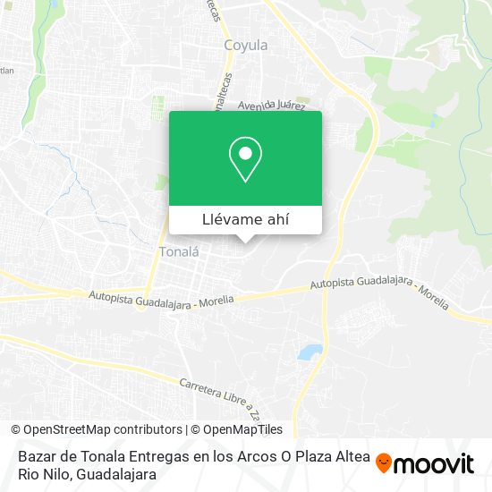 Mapa de Bazar de Tonala Entregas en los Arcos O Plaza Altea Rio Nilo