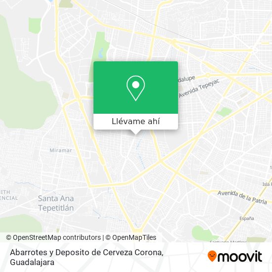 Mapa de Abarrotes y Deposito de Cerveza Corona