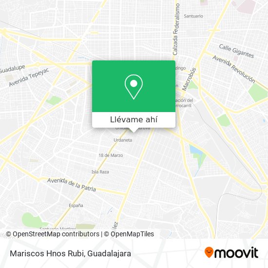 Cómo llegar a Mariscos Hnos Rubi en Guadalajara en Autobús o Tren?