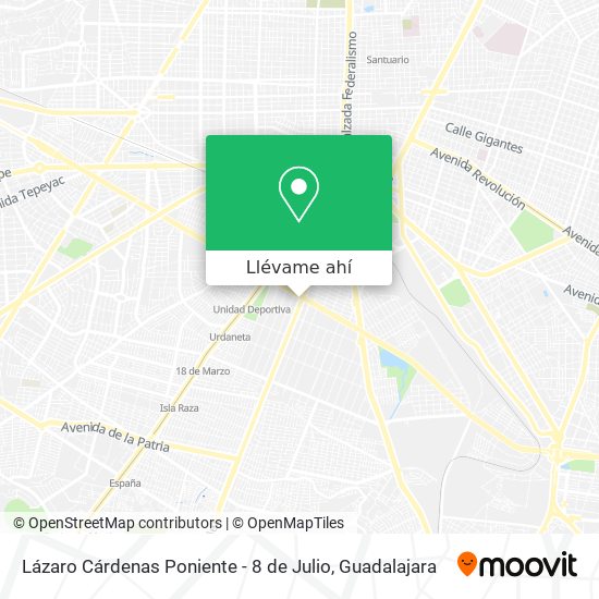 Mapa de Lázaro Cárdenas Poniente - 8 de Julio