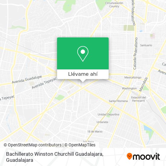 Mapa de Bachillerato Winston Churchill Guadalajara