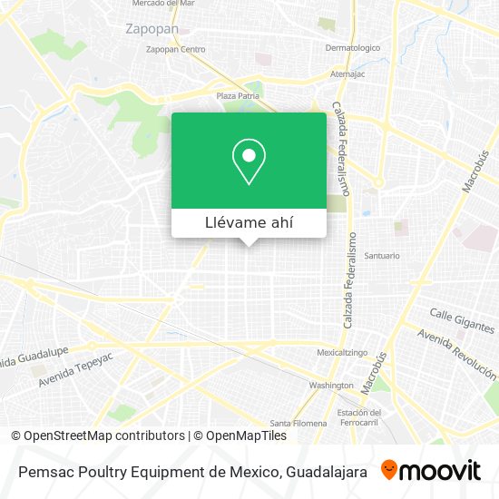 Mapa de Pemsac Poultry Equipment de Mexico