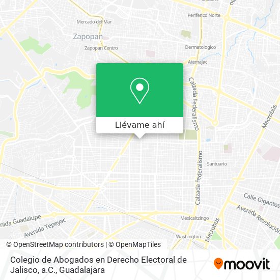 Mapa de Colegio de Abogados en Derecho Electoral de Jalisco, a.C.