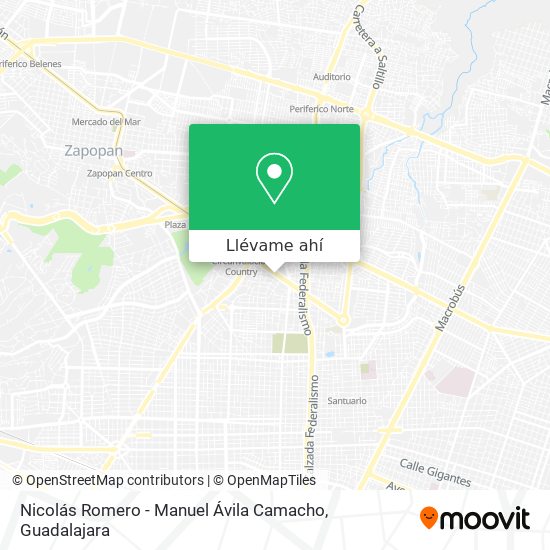 Mapa de Nicolás Romero - Manuel Ávila Camacho