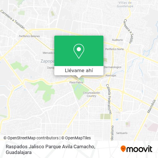 Mapa de Raspados Jalisco Parque Avila Camacho