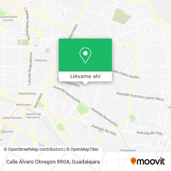 Mapa de Calle Álvaro Obregón 980A