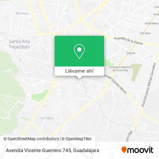 Mapa de Avenida Vicente Guerrero 745