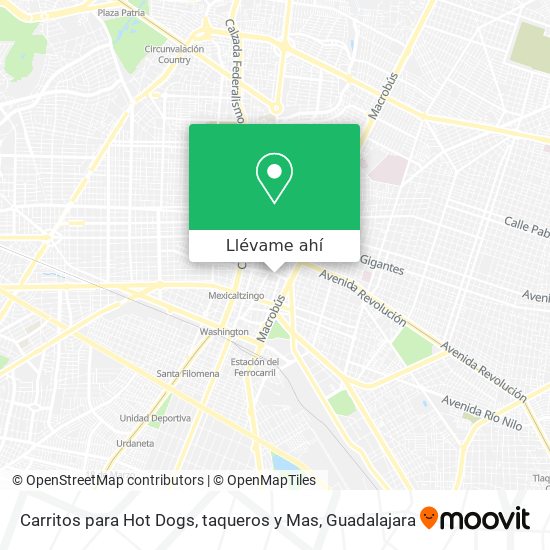 Mapa de Carritos para Hot Dogs, taqueros y Mas