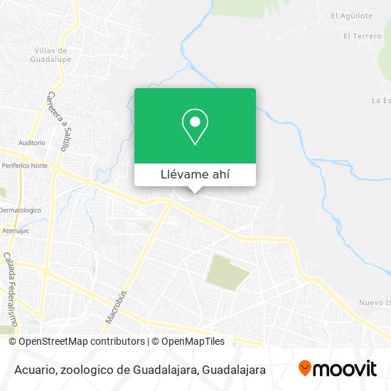 Mapa de Acuario, zoologico de Guadalajara