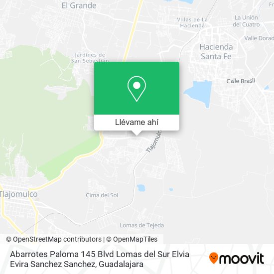 Mapa de Abarrotes Paloma 145 Blvd Lomas del Sur Elvia Evira Sanchez Sanchez