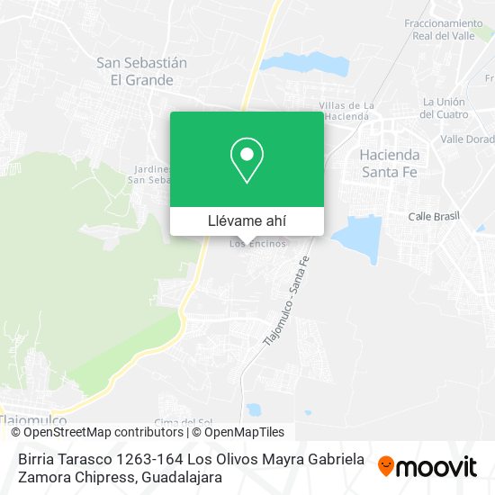 Cómo llegar a Birria Tarasco 1263-164 Los Olivos Mayra Gabriela Zamora  Chipress en Tlajomulco De Zúñiga en Autobús?