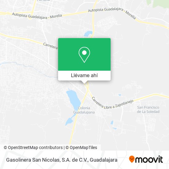 Mapa de Gasolinera San Nicolas, S.A. de C.V.