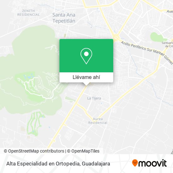 Mapa de Alta Especialidad en Ortopedia