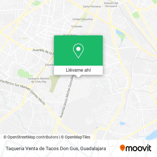 Mapa de Taqueria Venta de Tacos Don Gus