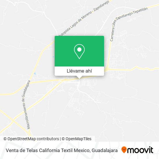 Mapa de Venta de Telas California Textil Mexico