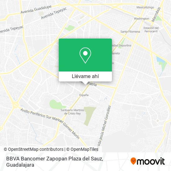 Mapa de BBVA Bancomer Zapopan Plaza del Sauz