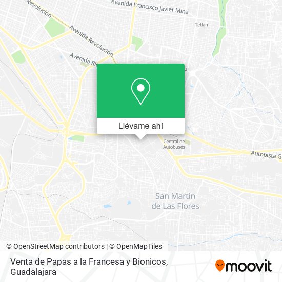 Mapa de Venta de Papas a la Francesa y Bionicos