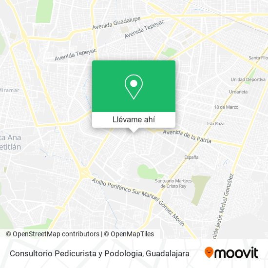 Mapa de Consultorio Pedicurista y Podologia