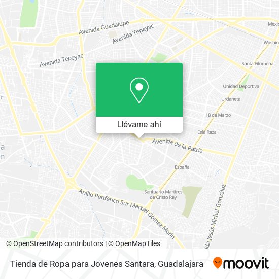 Mapa de Tienda de Ropa para Jovenes Santara