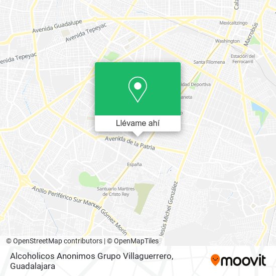 Mapa de Alcoholicos Anonimos Grupo Villaguerrero