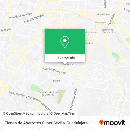 Mapa de Tienda de Abarrotes Super Sevilla