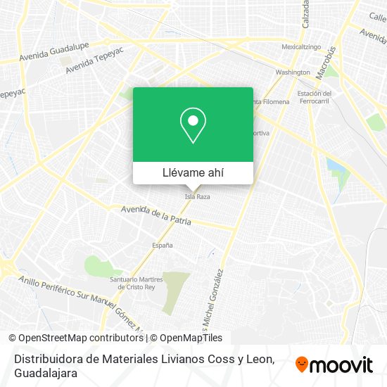 Mapa de Distribuidora de Materiales Livianos Coss y Leon