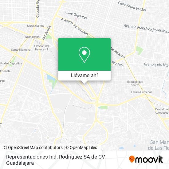 Mapa de Representaciones Ind. Rodriguez SA de CV