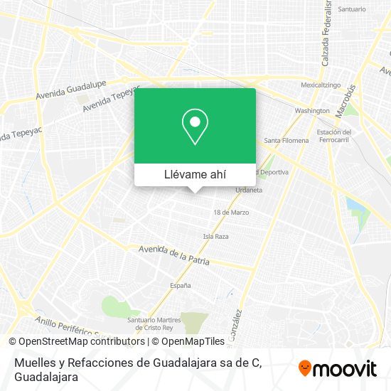 Mapa de Muelles y Refacciones de Guadalajara sa de C