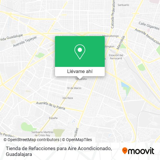 Mapa de Tienda de Refacciones para Aire Acondicionado