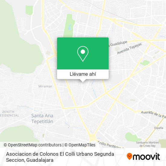 Mapa de Asociacion de Colonos El Colli Urbano Segunda Seccion