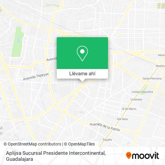 Mapa de Aplijsa Sucursal Presidente Intercontinental