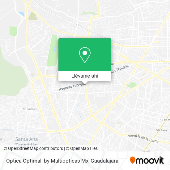 Mapa de Optica Optimall by Multiopticas Mx