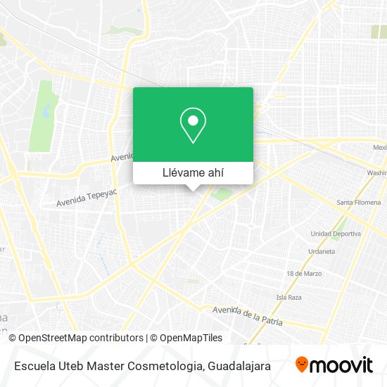 Mapa de Escuela Uteb Master Cosmetologia