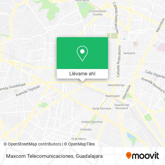 Mapa de Maxcom Telecomunicaciones