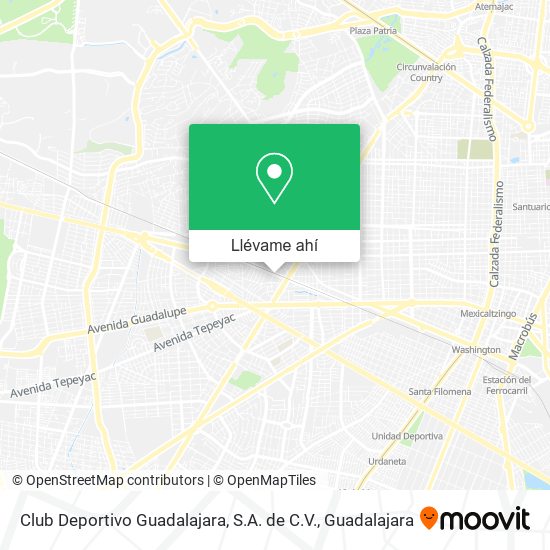 Cómo llegar a Club Deportivo Guadalajara, . de . en Autobús o Tren?