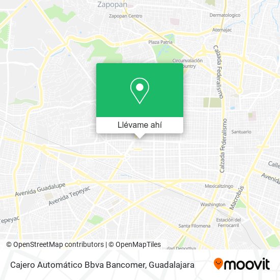 Mapa de Cajero Automático Bbva Bancomer