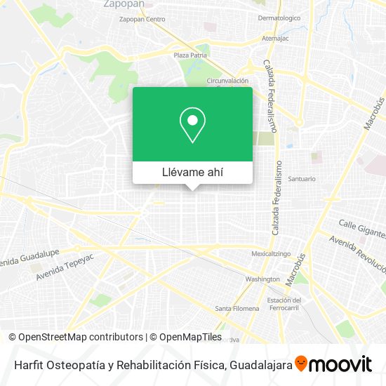 Mapa de Harfit Osteopatía y Rehabilitación Física