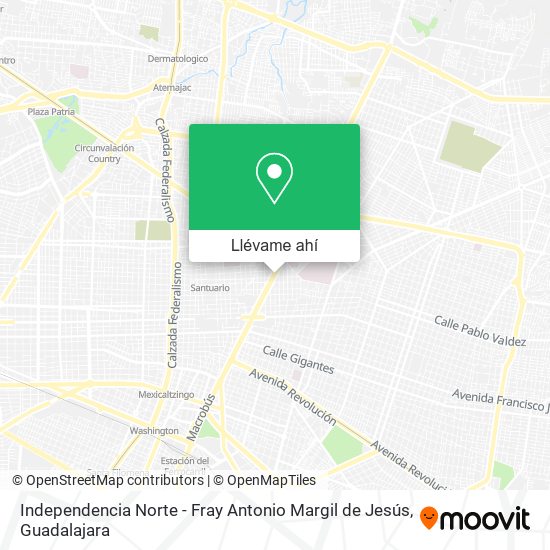Mapa de Independencia Norte - Fray Antonio Margil de Jesús
